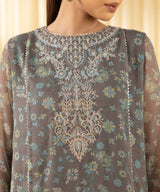 3 Piece - Embroidered Chiffon Suit