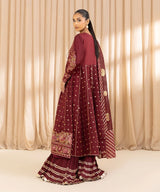 3 Piece - Embroidered Raw Silk Suit
