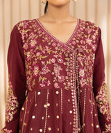 3 Piece - Embroidered Raw Silk Suit
