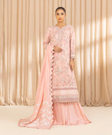 3 Piece - Embroidered Chiffon Suit