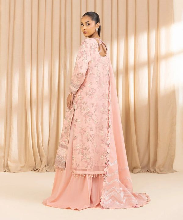3 Piece - Embroidered Chiffon Suit