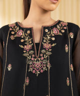 3 Piece - Embroidered Blended Net Suit