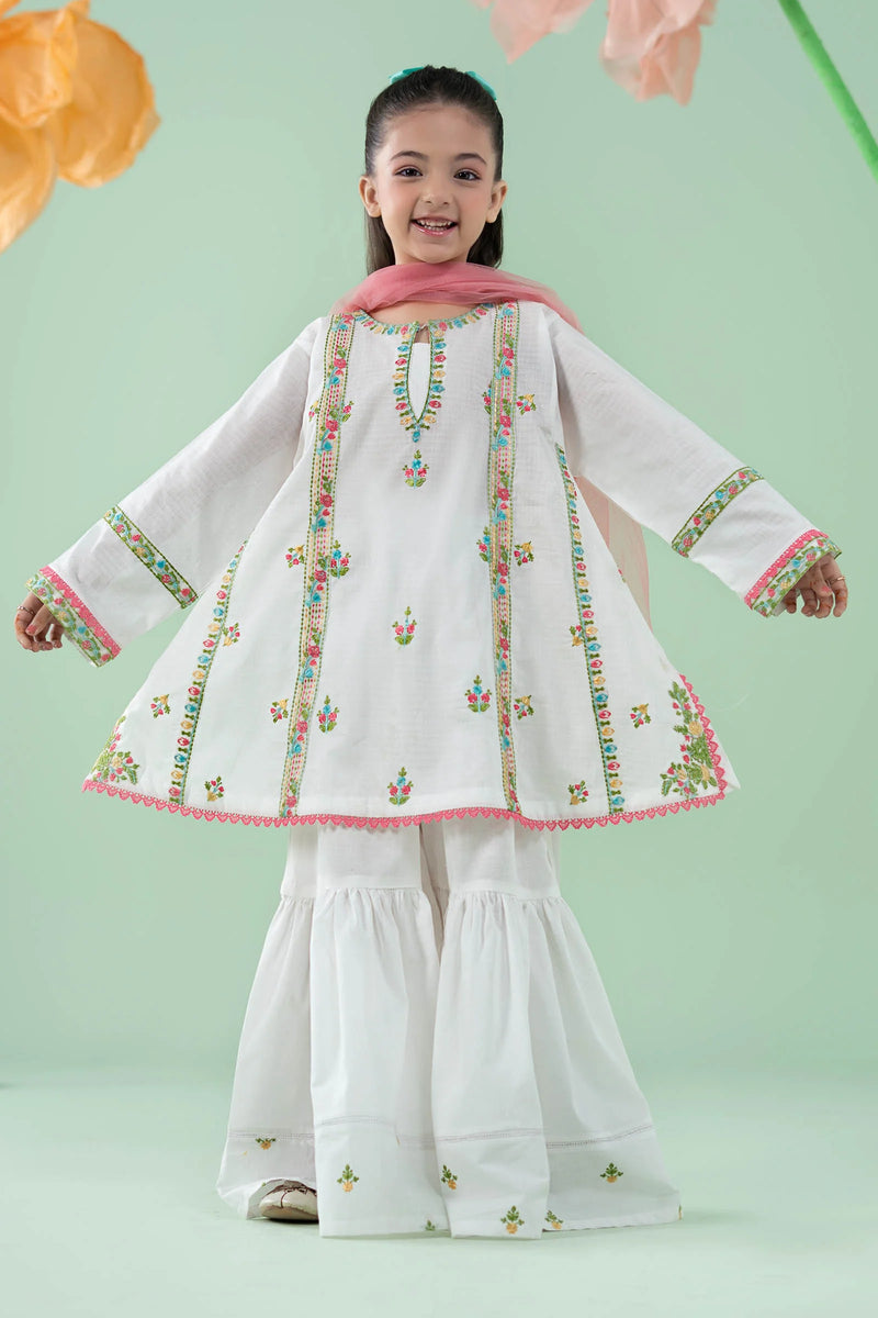 3 Piece Embroidered Dobby Suit