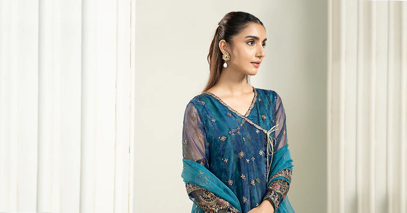 3 Piece Embroidered Frock