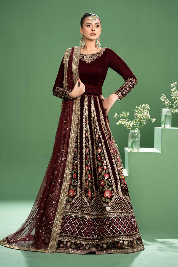 3 Piece Embroidered Velvet Suit