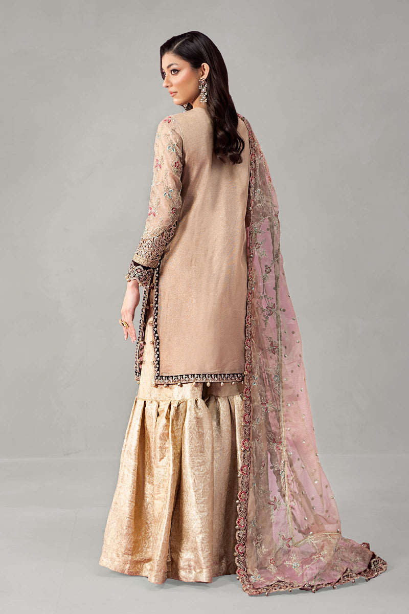3 Piece Embroidered Zari Net Suit