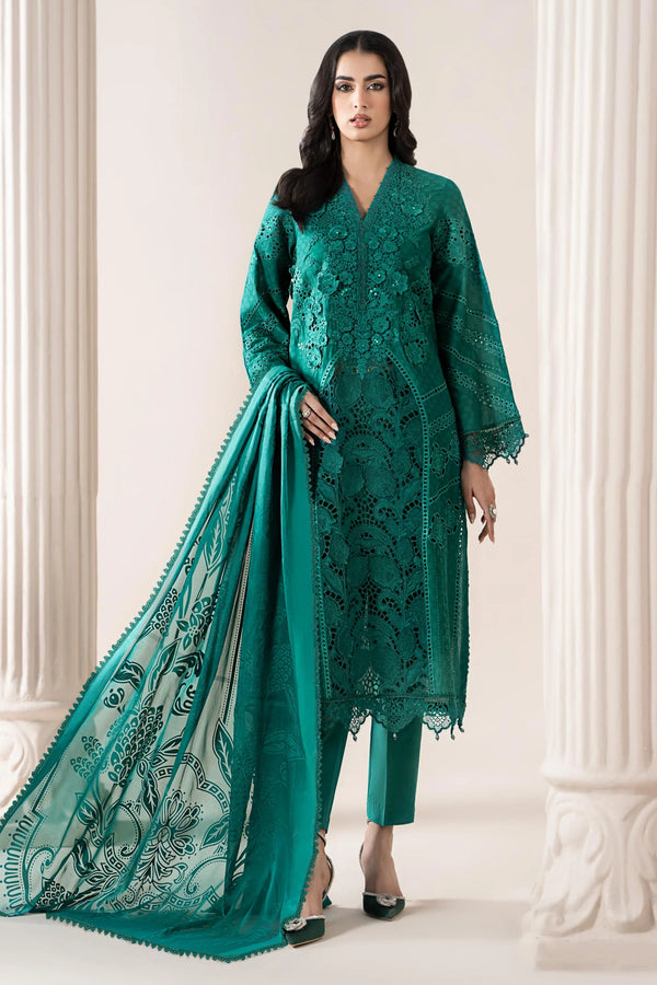 3 Piece Embroidered Jacquard Lawn Suit