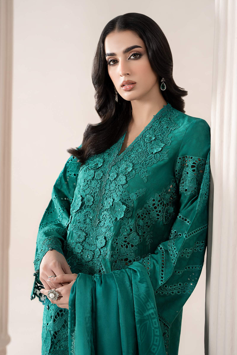 3 Piece Embroidered Jacquard Lawn Suit