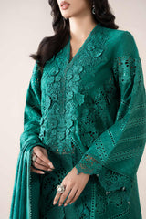3 Piece Embroidered Jacquard Lawn Suit
