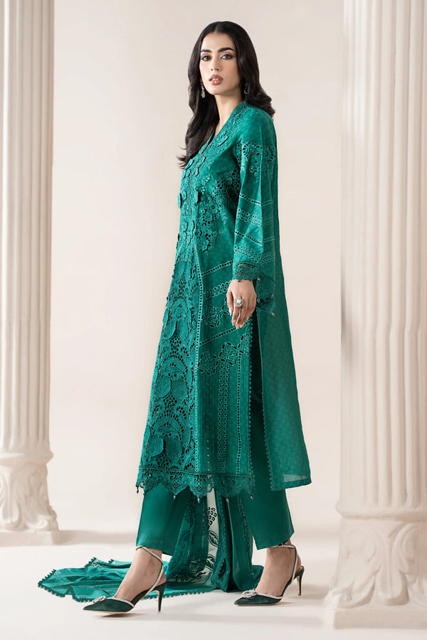 3 Piece Embroidered Jacquard Lawn Suit