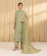 3 Piece - Embroidered Chiffon Suit