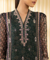 3 Piece - Embroidered Chiffon Suit