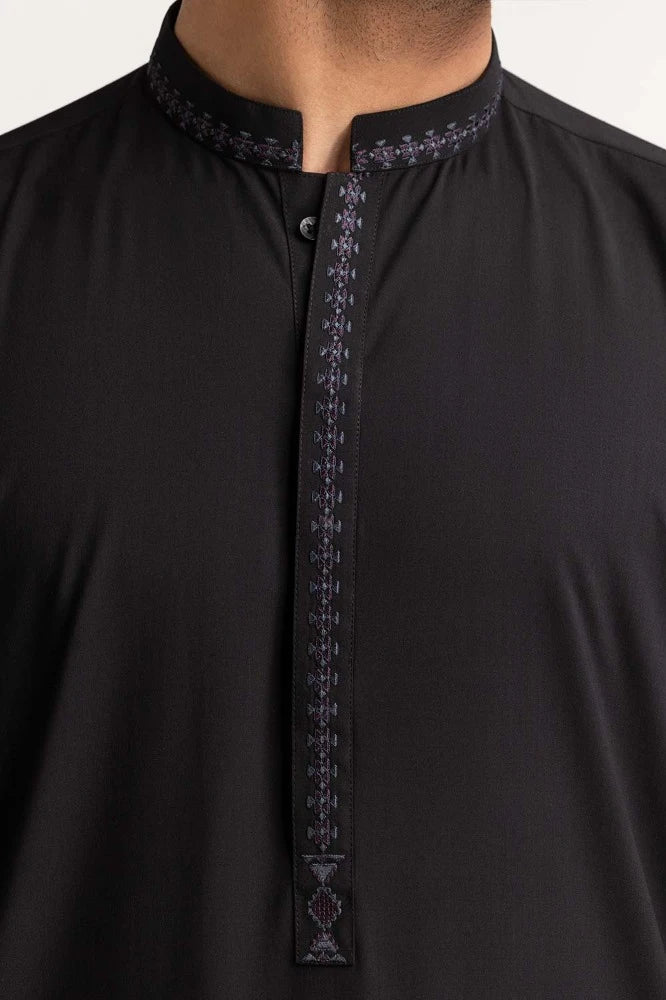Black Embroidered Suit