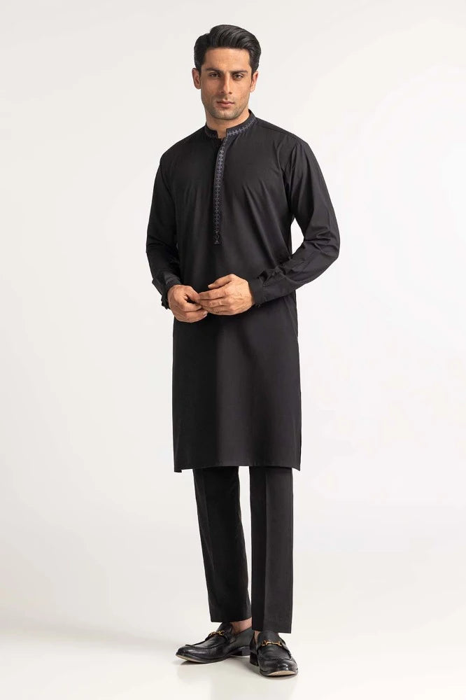 Black Embroidered Suit