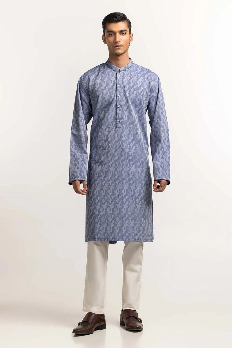 Blue Embroidered Kurta