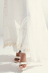 3 Piece Unstitched Schiffli Embroidered Lawn Suit with Schiffli Embroidered Chiffon Dupatta