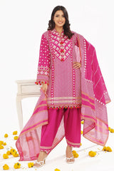 3 Piece Unstitched Gold Printed Lawn Suit