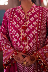 3 Piece Unstitched Gold Printed Lawn Suit