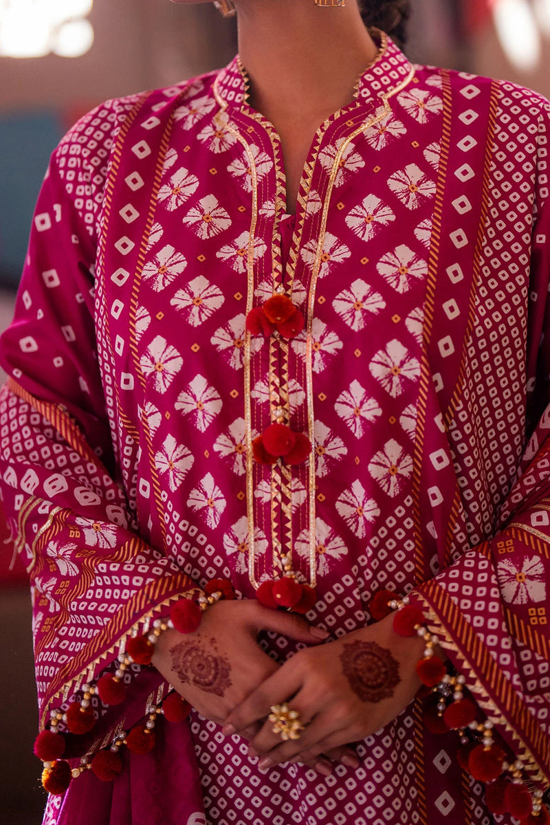 3 Piece Unstitched Gold Printed Lawn Suit