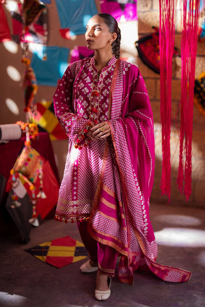 3 Piece Unstitched Gold Printed Lawn Suit