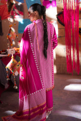 3 Piece Unstitched Gold Printed Lawn Suit