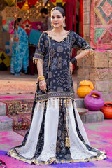 2 Piece Unstitched Gold Lacquer Printed Lawn Chunri