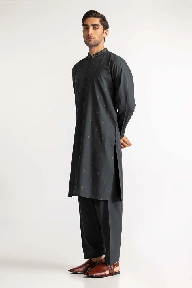 Green Embroidered Suit