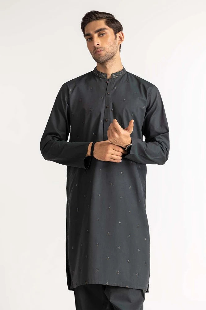 Green Embroidered Suit