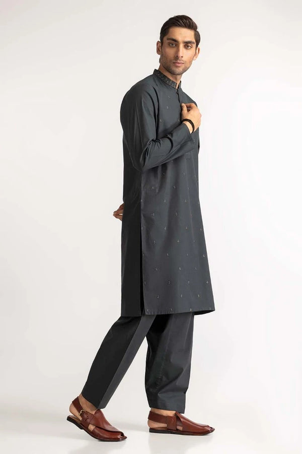 Green Embroidered Suit