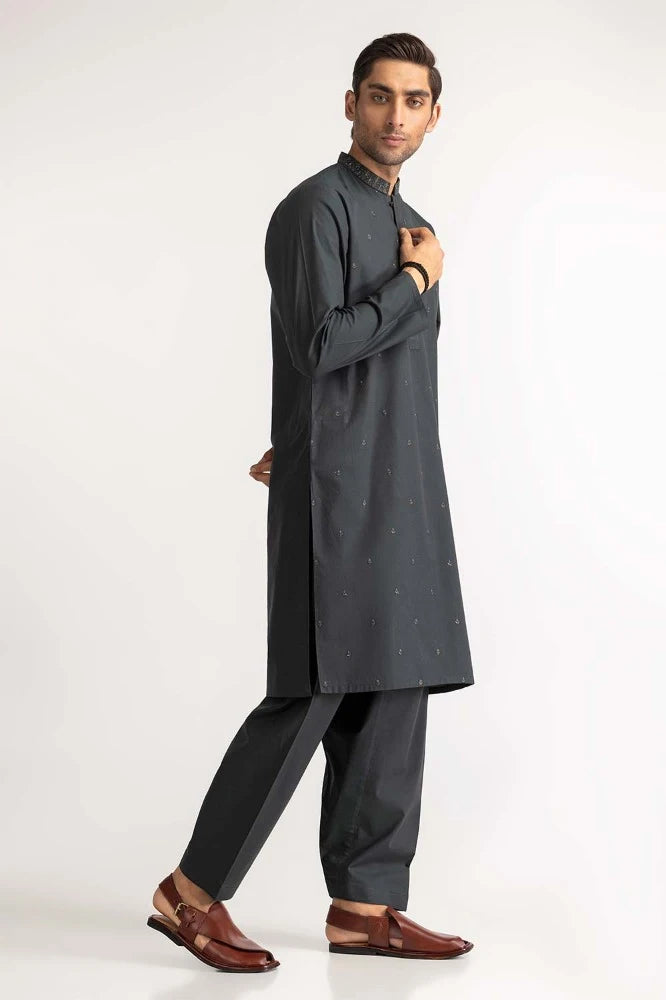 Green Embroidered Suit