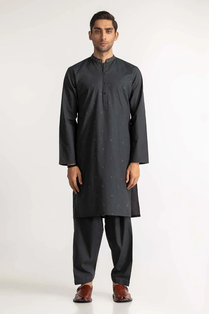 Green Embroidered Suit