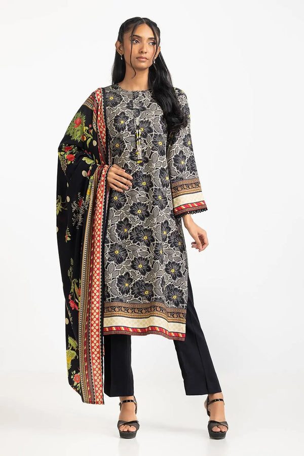 2 Piece Linen Printed Suit