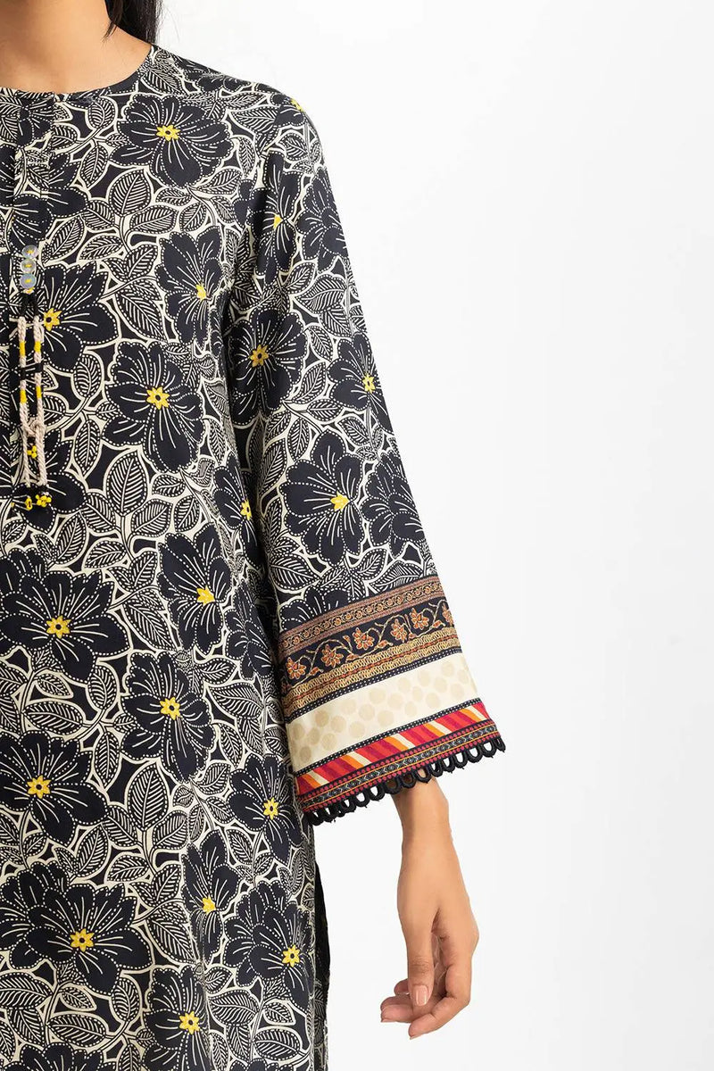 2 Piece Linen Printed Suit