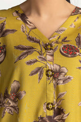 3 Piece Linen Printed Suit