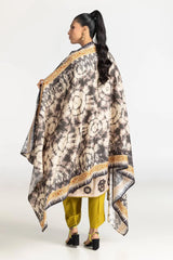 3 Piece Linen Printed Suit