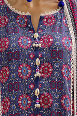 3 Piece Unstitched Printed Linen Suit