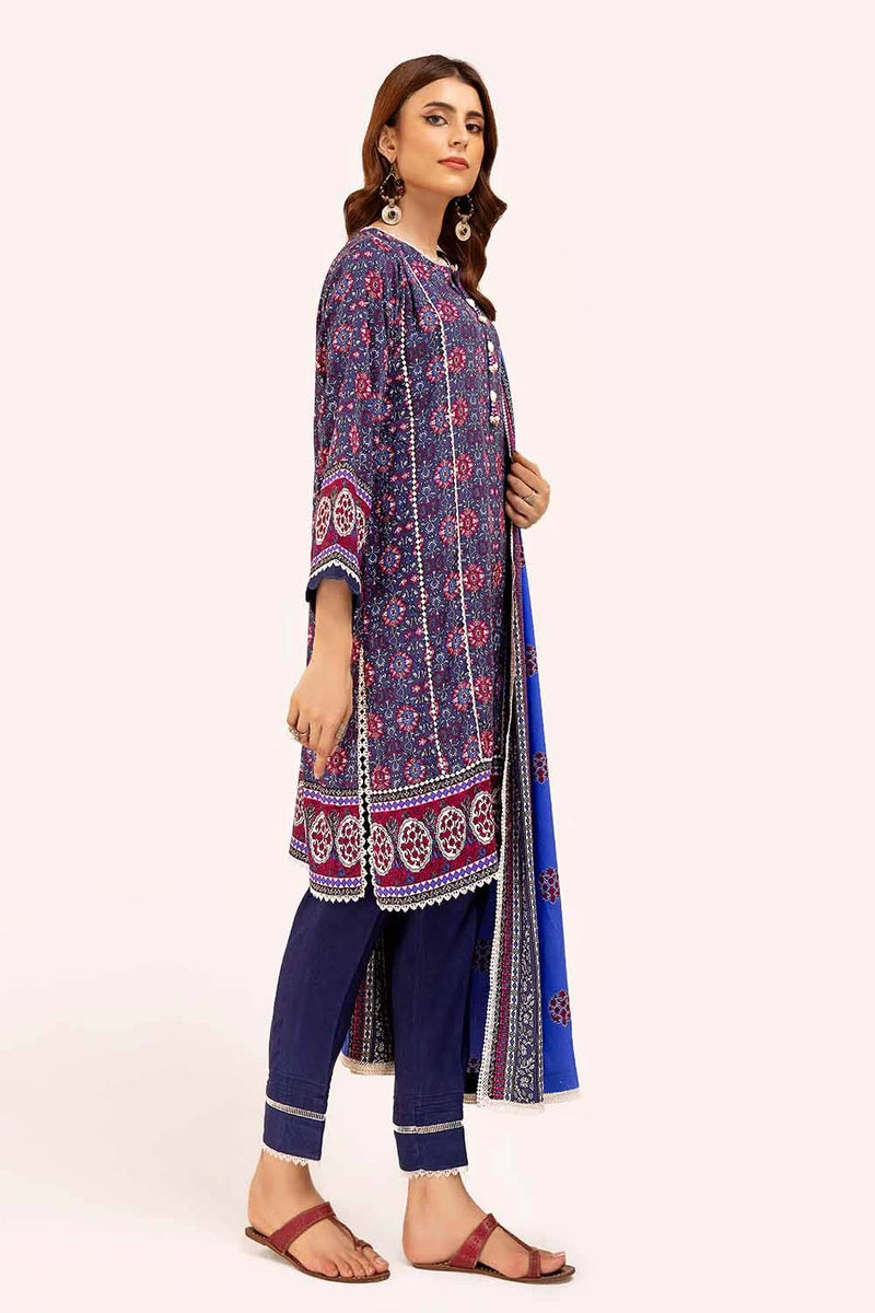 3 Piece Unstitched Printed Linen Suit