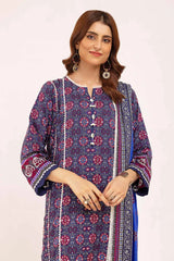 3 Piece Unstitched Printed Linen Suit