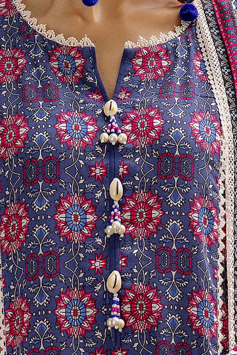 3 Piece Unstitched Printed Linen Suit
