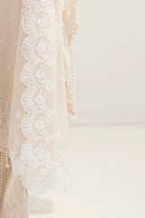 3 Piece Unstitched Schiffli Embroidered Lawn Suit with Schiffli Embroidered Chiffon Dupatta