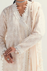 3 Piece Unstitched Schiffli Embroidered Lawn Suit with Embroidered Chiffon Dupatta