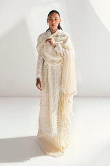 3 Piece Unstitched Schiffli Embroidered Lawn Suit with Embroidered Chiffon Dupatta