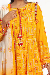 3 Piece Unstitched Printed Lawn Chunri