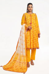 3 Piece Unstitched Printed Lawn Chunri