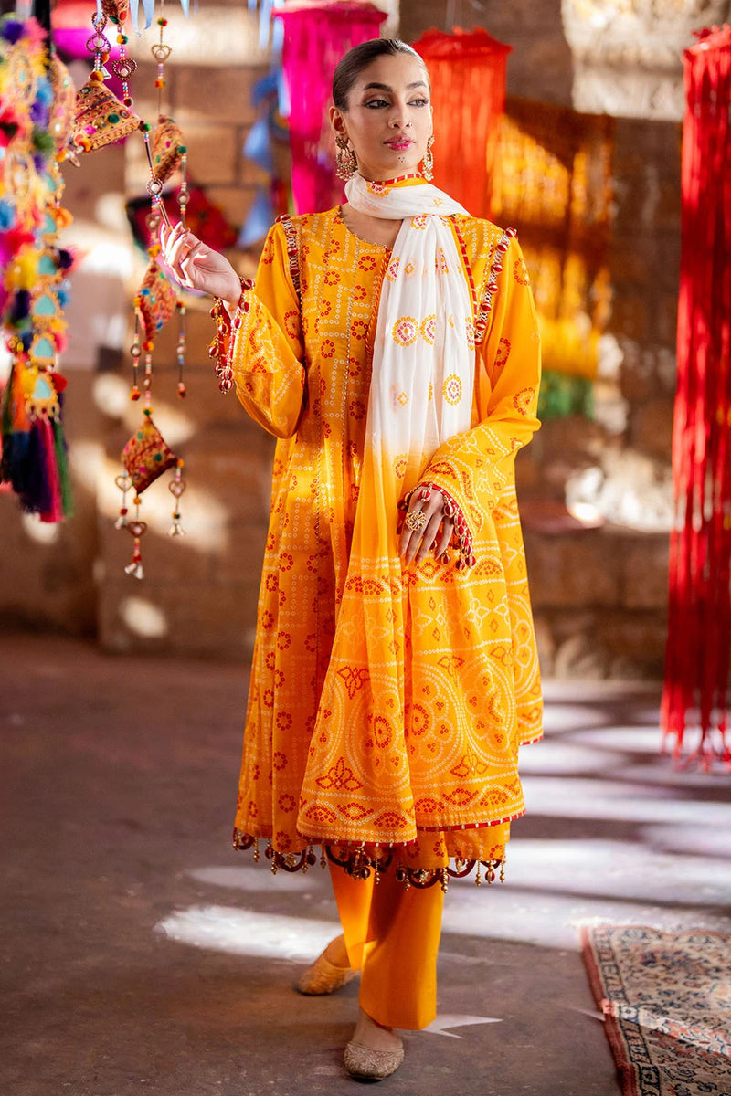 3 Piece Unstitched Printed Lawn Chunri