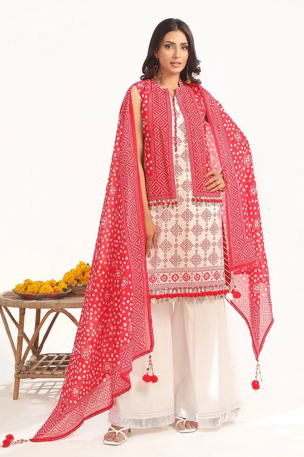 3 Piece Unstitched Printed Lawn Suit