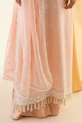 3 Piece Unstitched Schiffli Embroidered Lawn Suit with Schiffli Embroidered Chiffon Dupatta