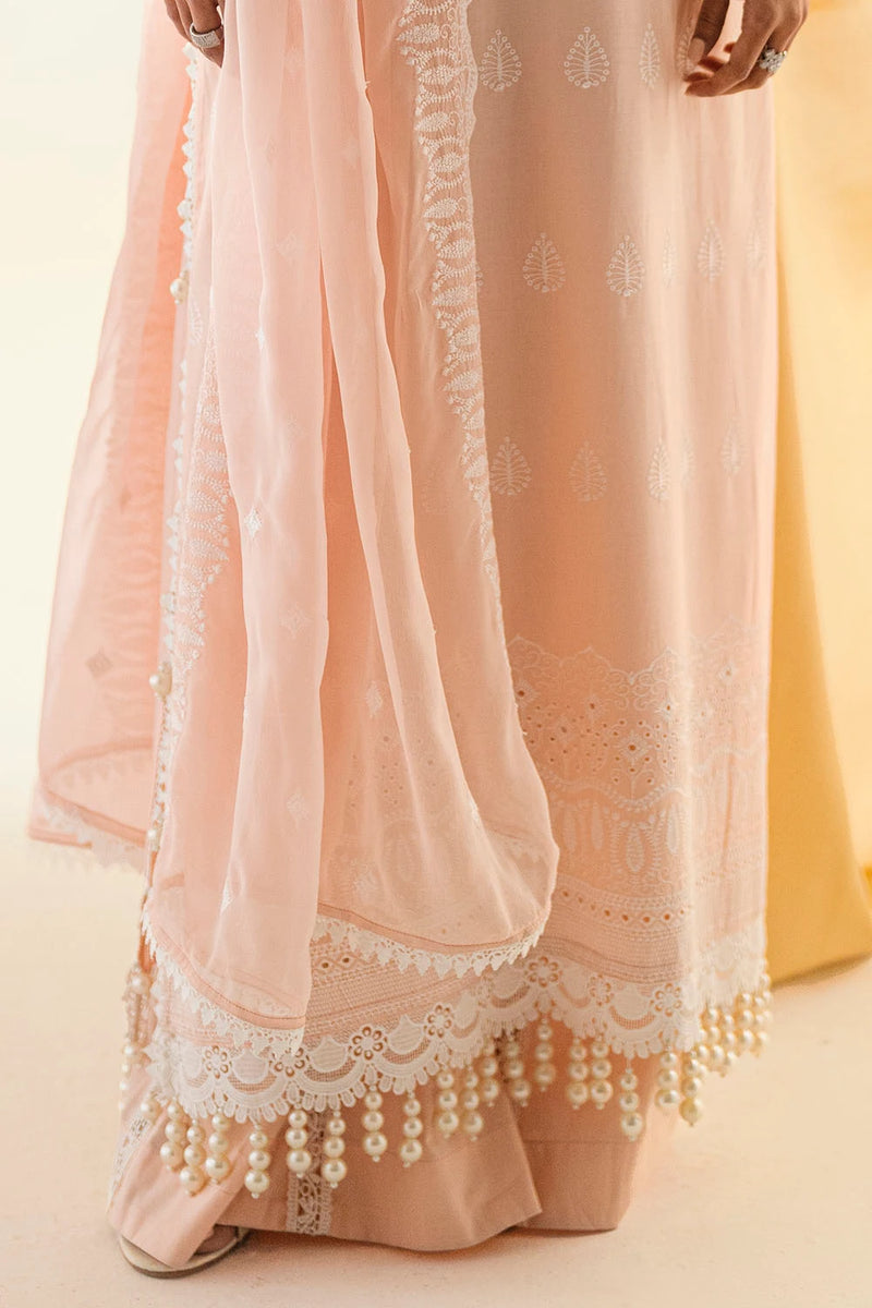 3 Piece Unstitched Schiffli Embroidered Lawn Suit with Schiffli Embroidered Chiffon Dupatta