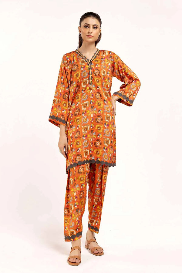 2 Piece Unstitched Printed Linen Suit