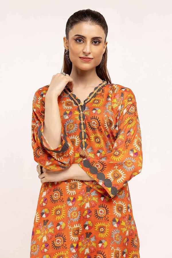 2 Piece Unstitched Printed Linen Suit